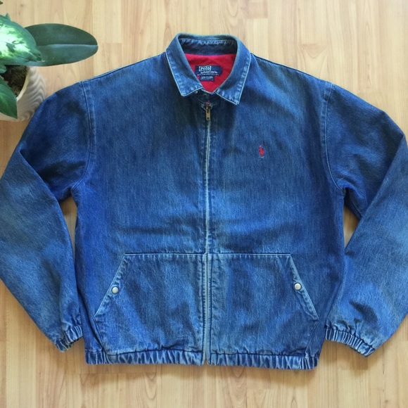 ralph lauren denim bomber jacket